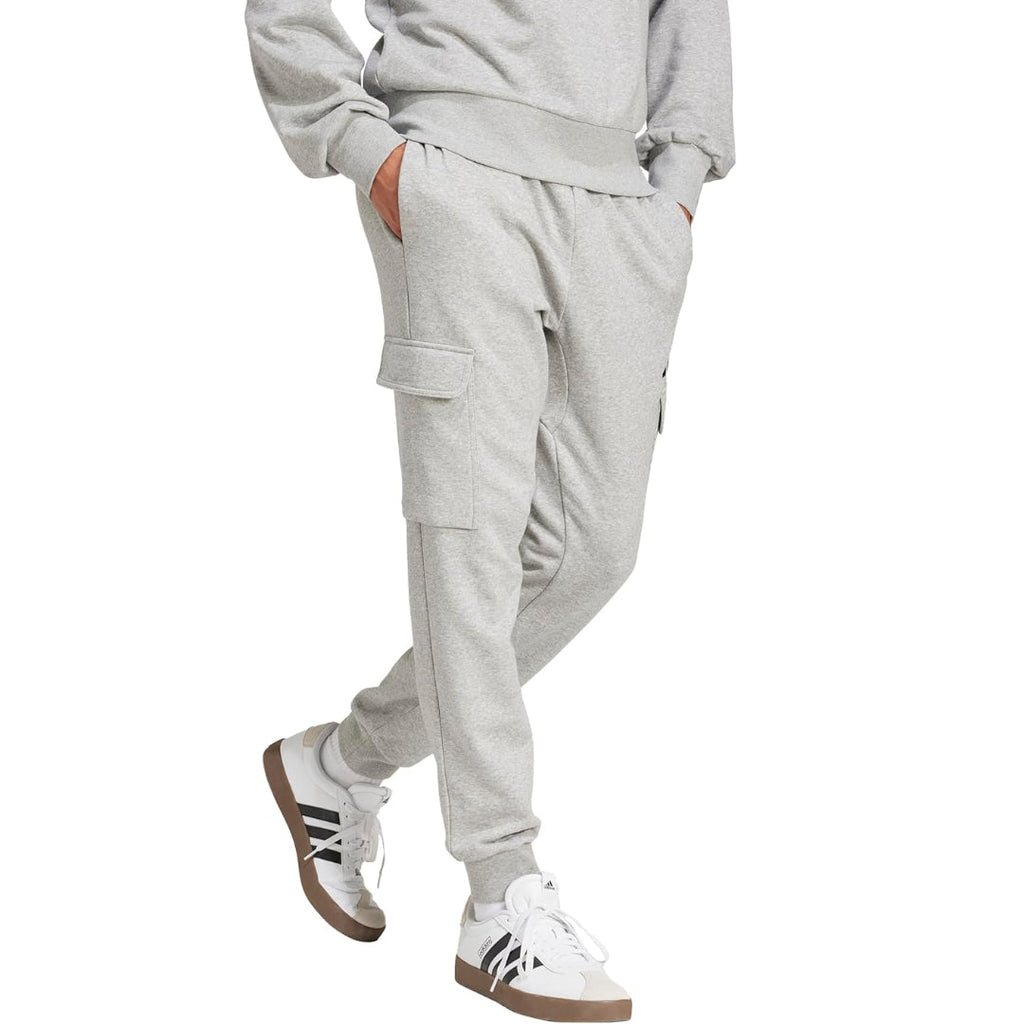 adidas Men's Essentials Feel Cozy Fleece Cargo Pants - Grey