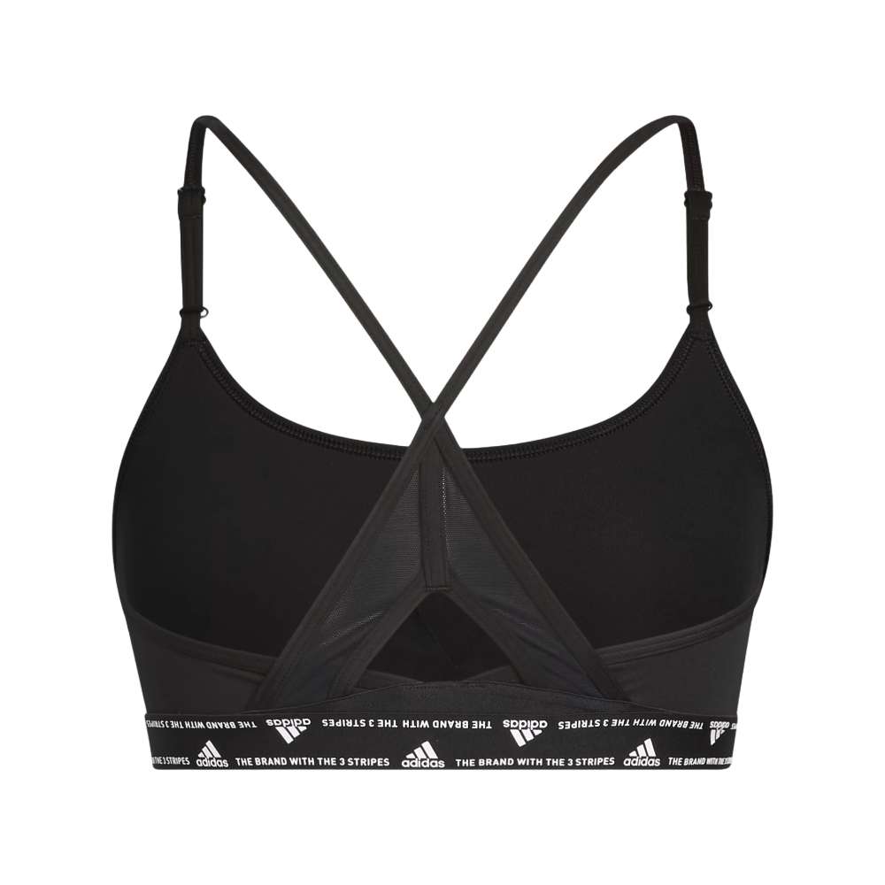adidas Women's Training Light Support 3 Stripe Bra - Black White
