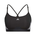 adidas Women's Training Light Support 3 Stripe Bra - Black White