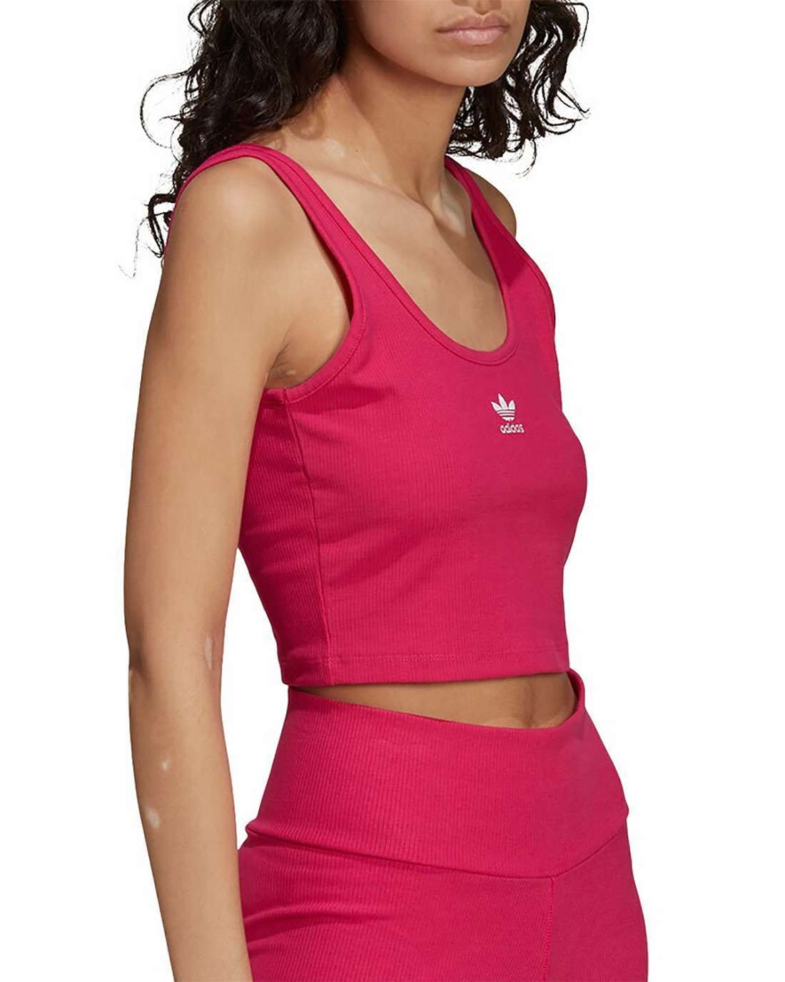 adidas Women's Adicolor Essentials Rib Tank Top - Real Magenta