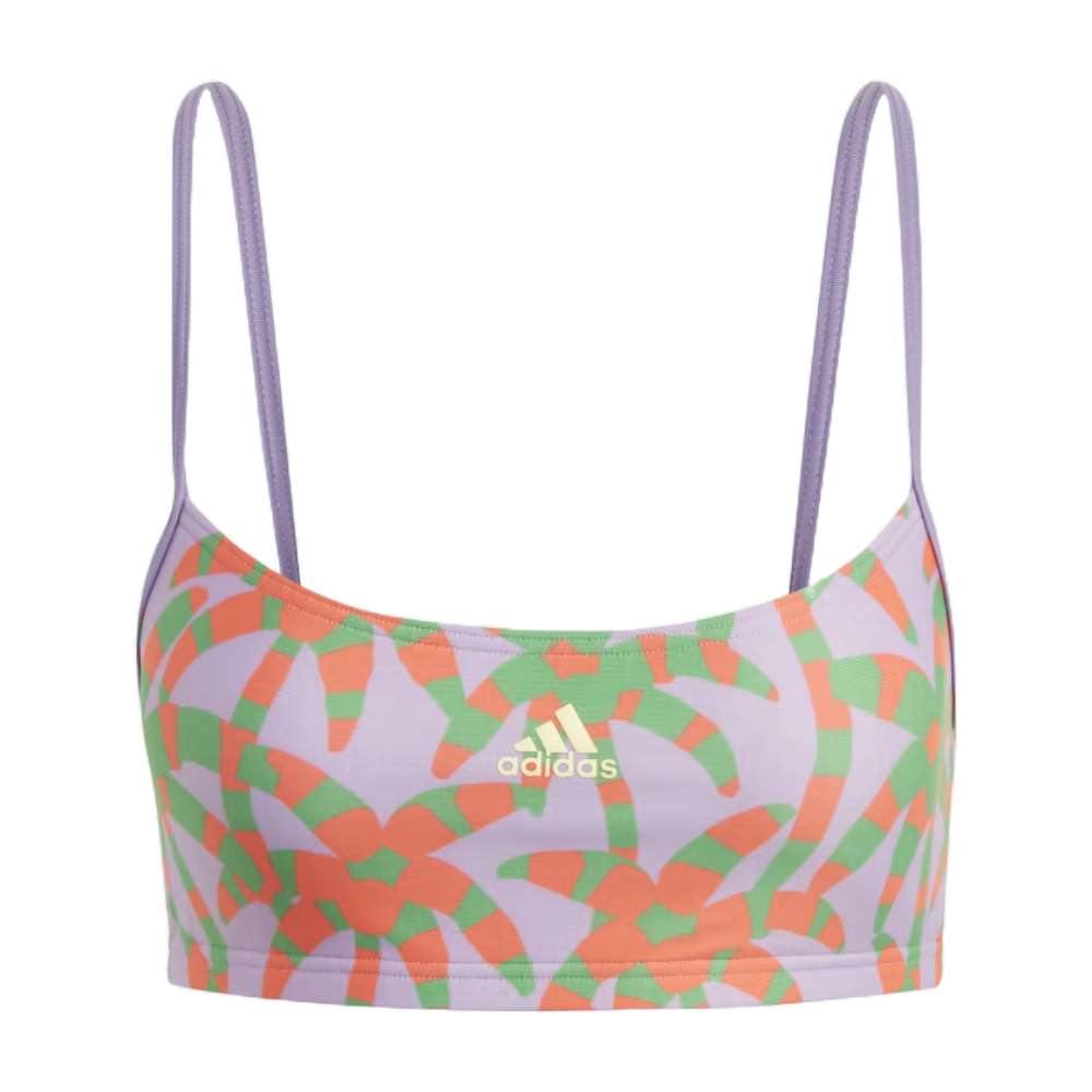 adidas Women's Essentials Farm Bikini - Purple Glow / Semi Flash Green / App Solar Red