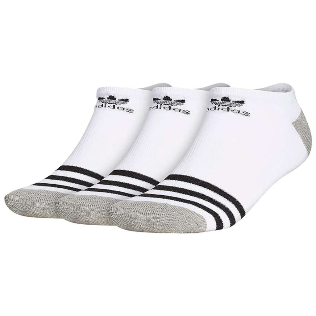 adidas Originals Men's Roller No Show Socks (3-Pair) - White/Black/Heather Grey