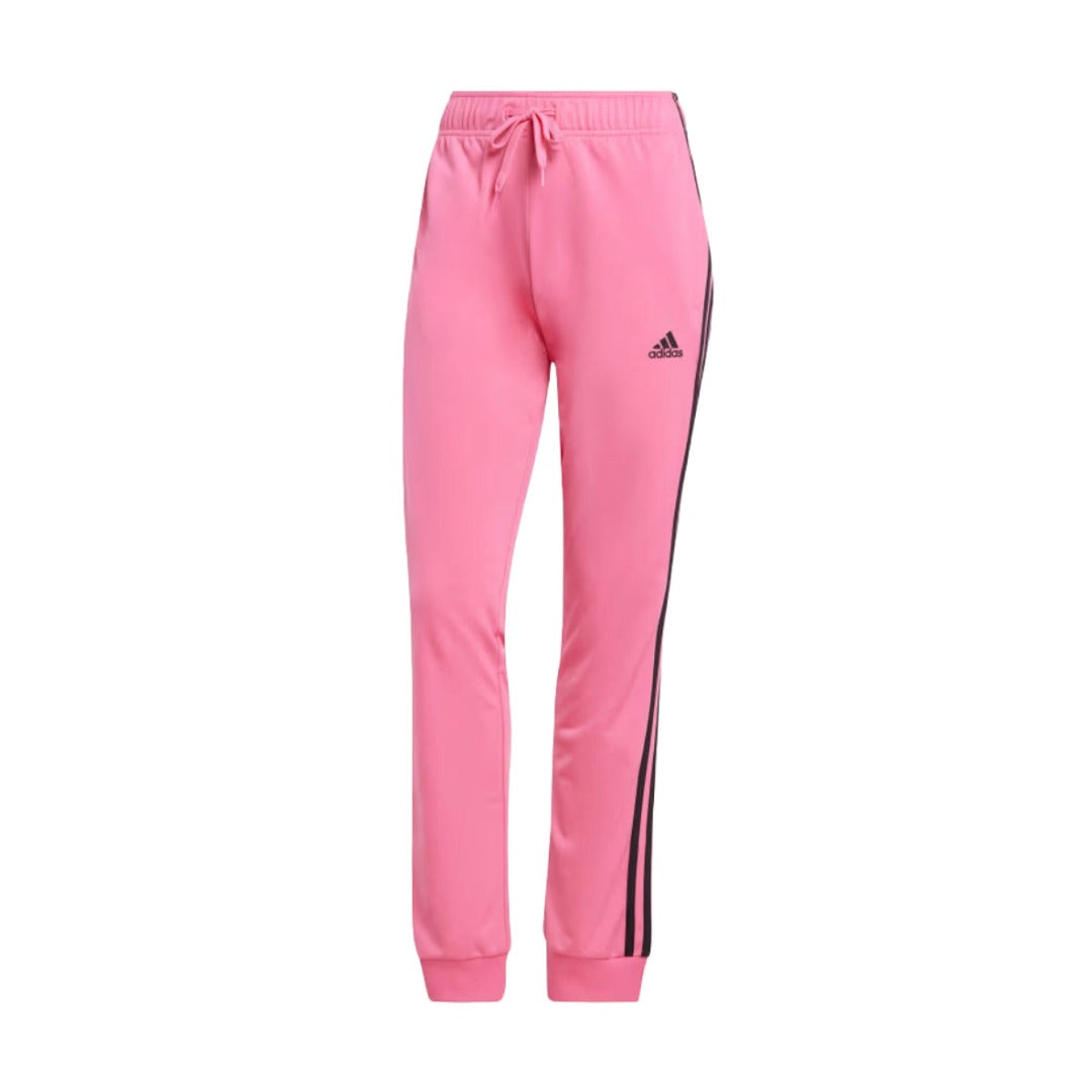 adidas Women's Primegreen Essentials Warm-Up Slim Tapered 3-Stripies Track Pants - Pulse Magenta