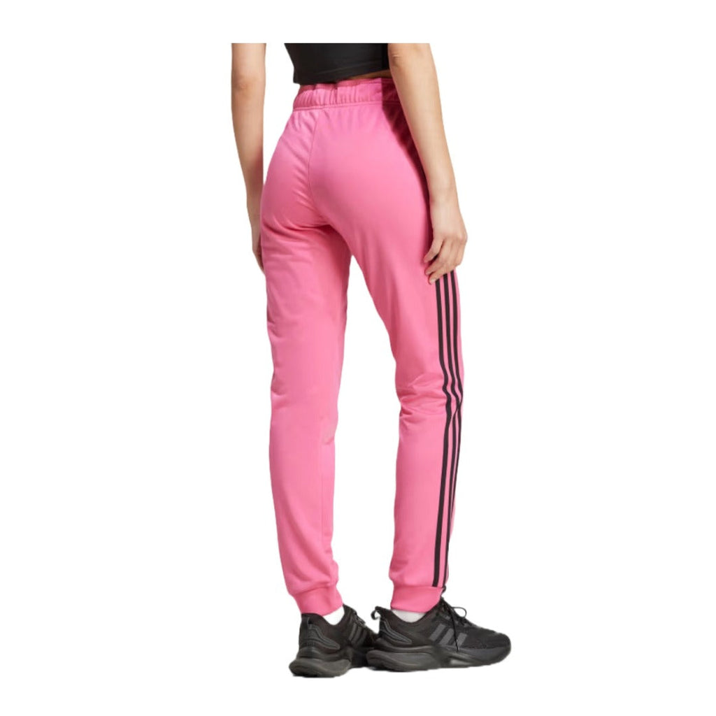 adidas Women's Primegreen Essentials Warm-Up Slim Tapered 3-Stripies Track Pants - Pulse Magenta
