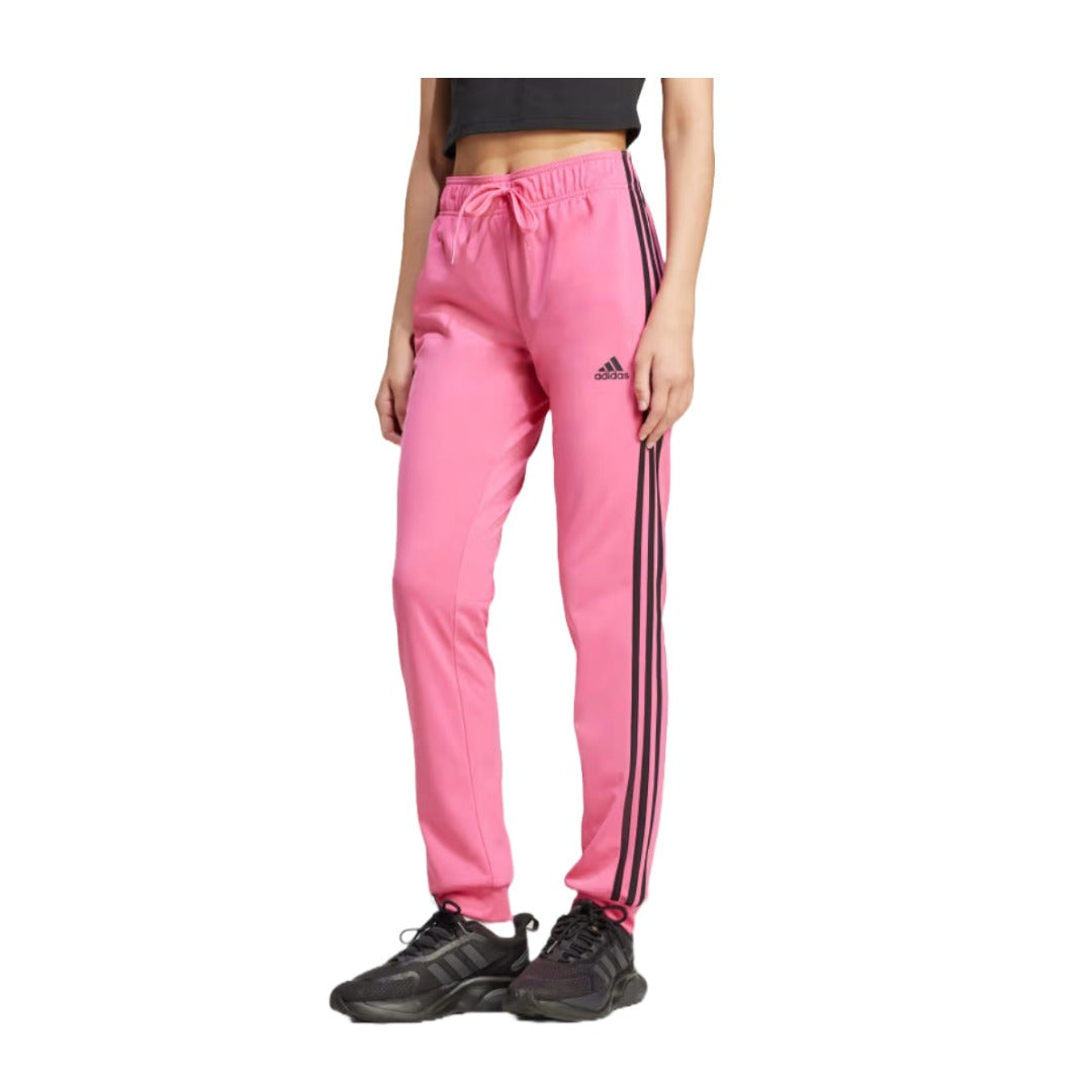 adidas Women's Primegreen Essentials Warm-Up Slim Tapered 3-Stripies Track Pants - Pulse Magenta