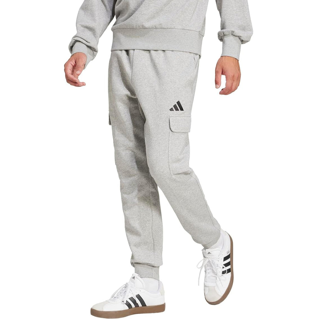 adidas Men's Essentials Feel Cozy Fleece Cargo Pants - Grey